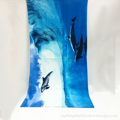 Custom Silk Printed 100% Cotton Beach Towel